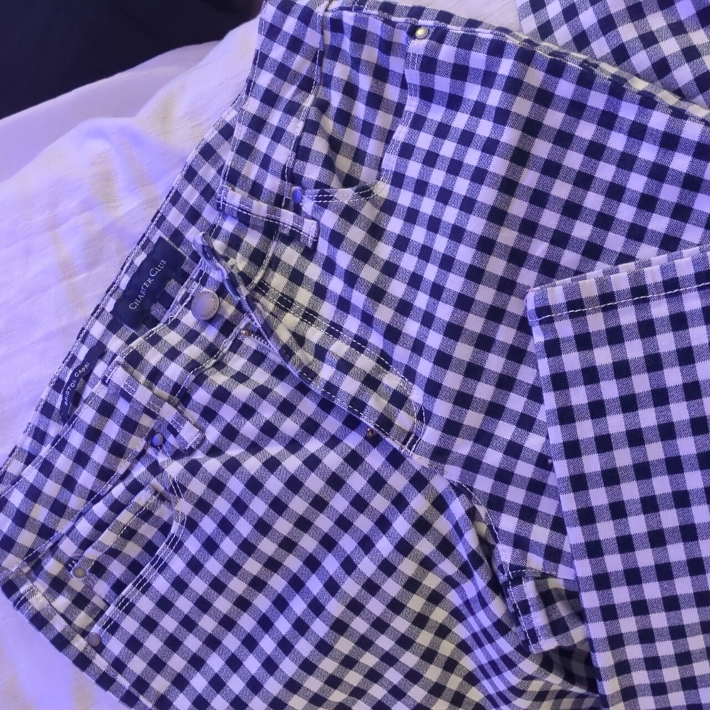 Charter Club Monochrome Gingham Trousers